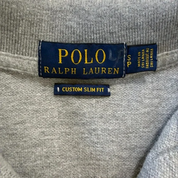 Polo Ralph Lauren Mens Custom Slim Fit Crest Polo Shirt Gray Small Large Pony - Picture 5 of 10